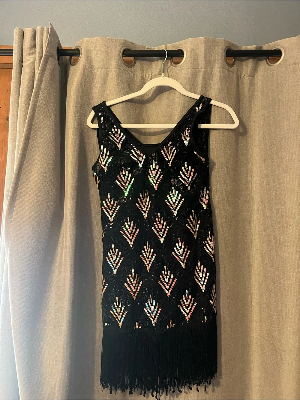 Black Sequin Fringe dance costume